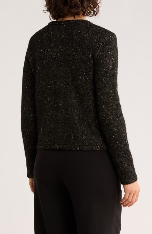 T Tahari Crewneck Metallic Cardigan