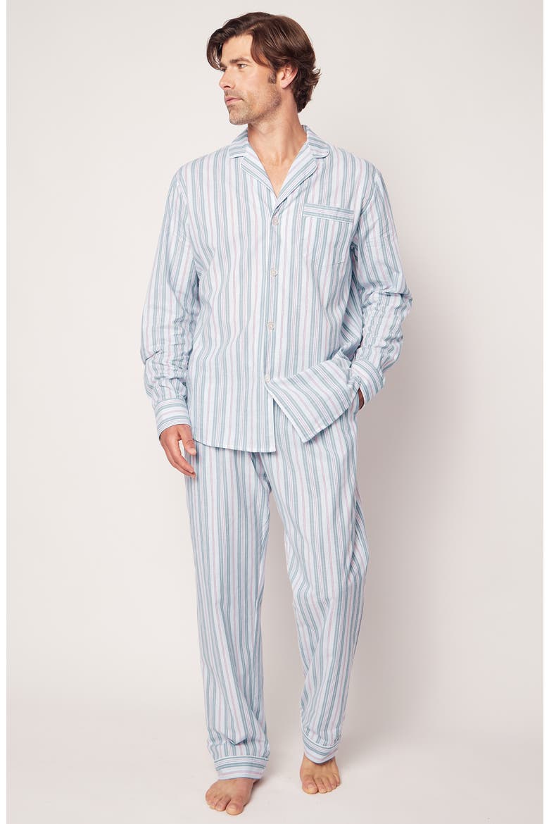 Stripe Cotton Pajamas, Alternate, color, BLUE