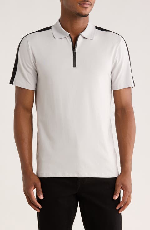 Zach Stretch Cotton Quarter Zip Polo