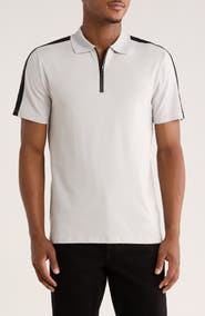 DKNY SPORTSWEAR Zach Stretch Cotton Quarter Zip Polo