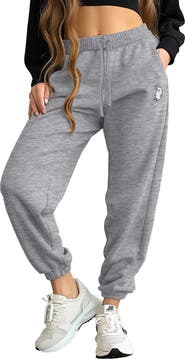 Dalix Womens Heartly Ghost Embroidered Fleece Sweatpants