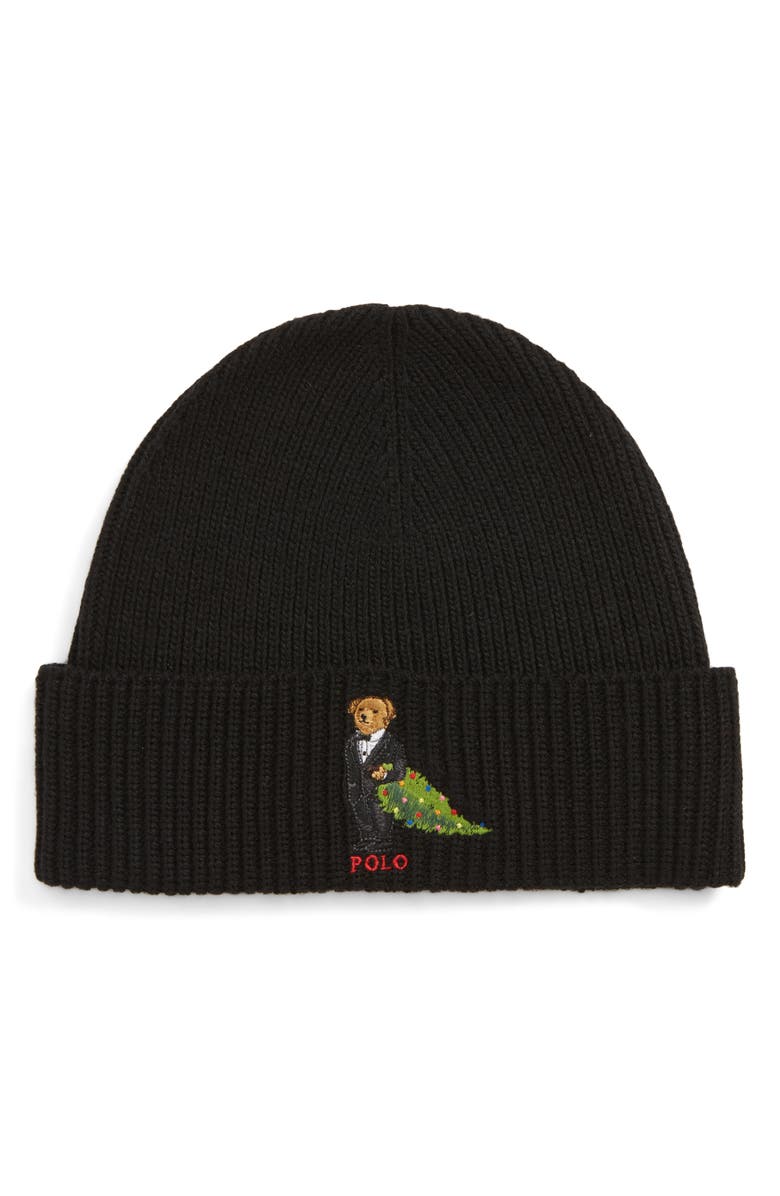 Polo Ralph Lauren Christmas Tree Bear Beanie, Main, color, 