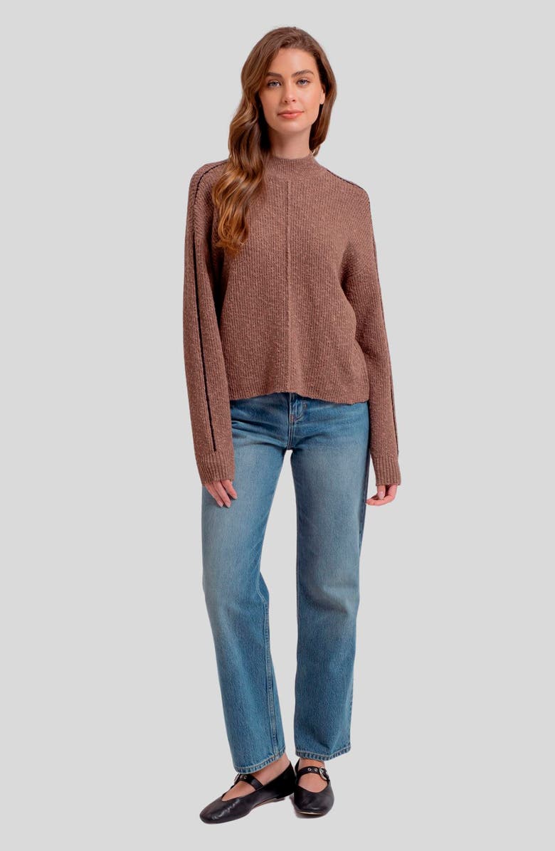 Blu Pepper Stripe Mock Neck Sweater, Alternate, color,