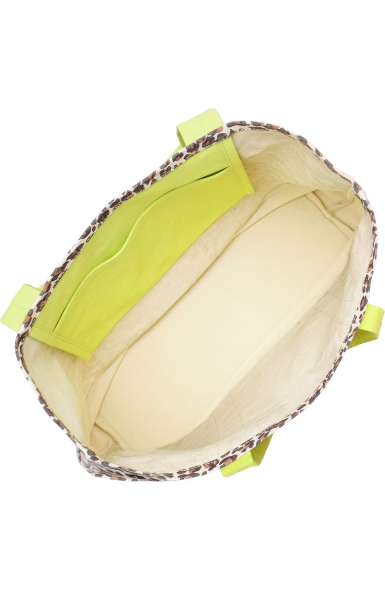 New Amsterdam Leatherworks Kylee Canvas Tote, Alternate, color, Leopard/ Citron