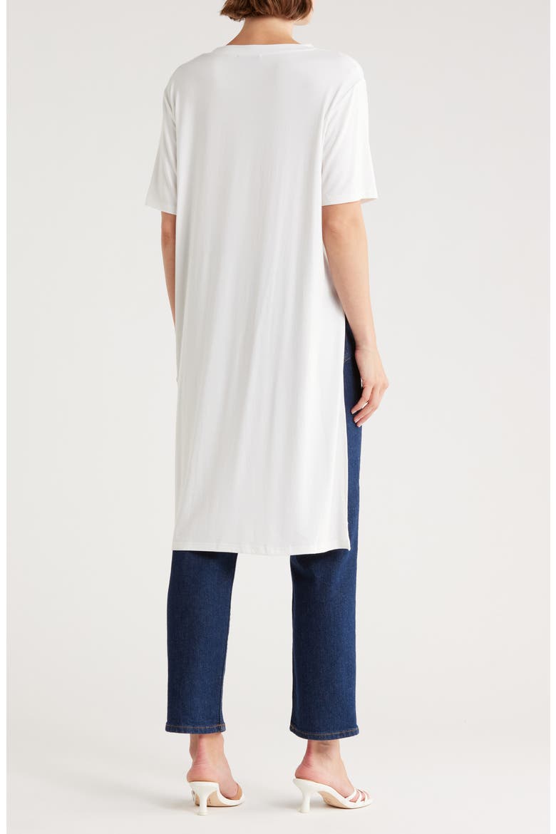 Knot High-Low Tunic Shirt, Alternate, color, WHITE