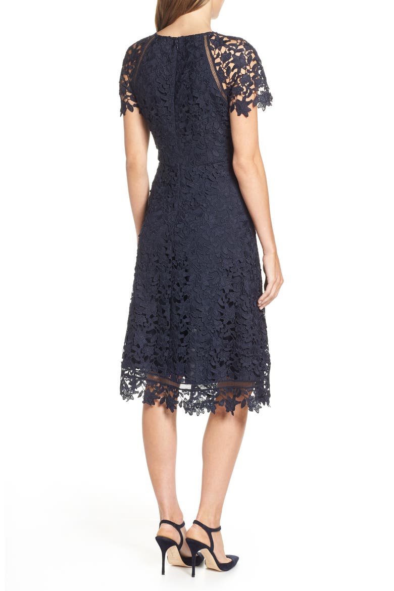 Asymmetrical Lace Dress, Alternate, color, NAVY