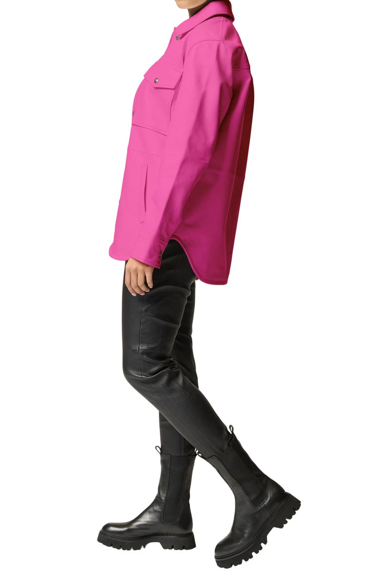 LITA by Ciara Lover Papery Lamb Leather Shirt Jacket, Alternate, color, Knockout
