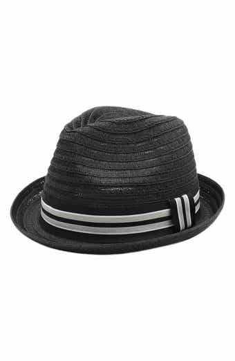 Bruno Magli Packable Trilby Straw Fedora Hat