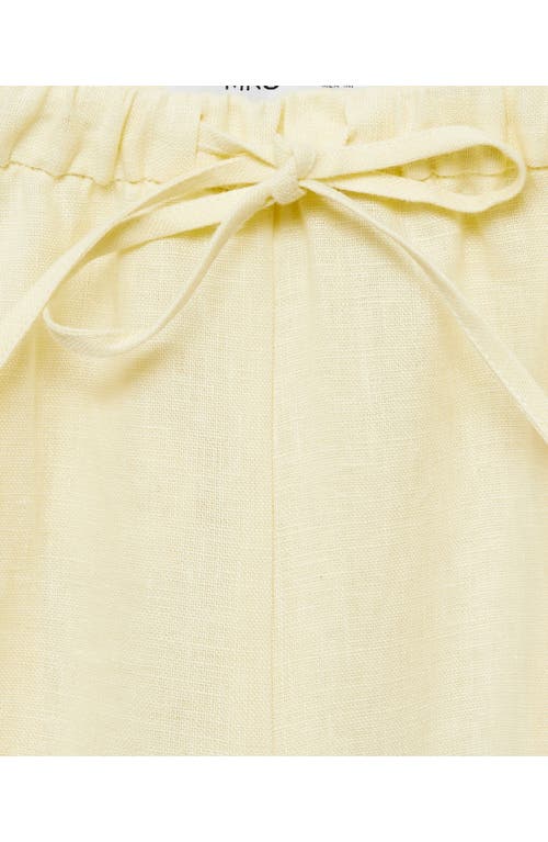 Mango Tie Waist Wide Leg Linen Pants