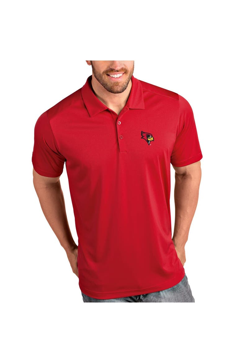 Men's Antigua Red Illinois State Redbirds Tribute Polo, Alternate, color, Cardinal