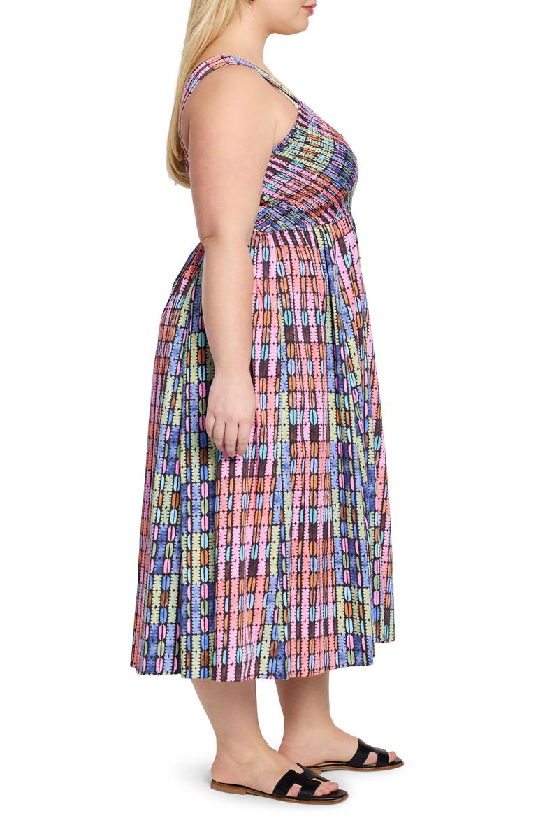 Sarah Rainbow Macaroon Sleeveless Stretch Cotton Maxi Dress, Alternate, color, PINK MULTI