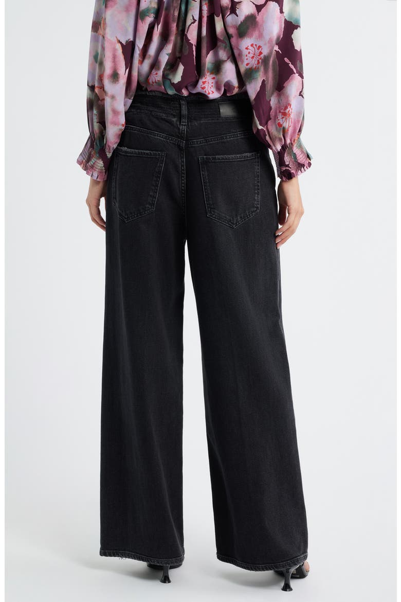 Angeleno High Waist Wide Leg Drawstring Jeans, Alternate, color, ASH BLACK