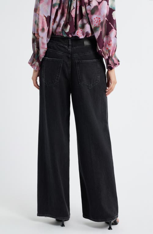 Rails Angeleno High Waist Wide Leg Drawstring Jeans In Black