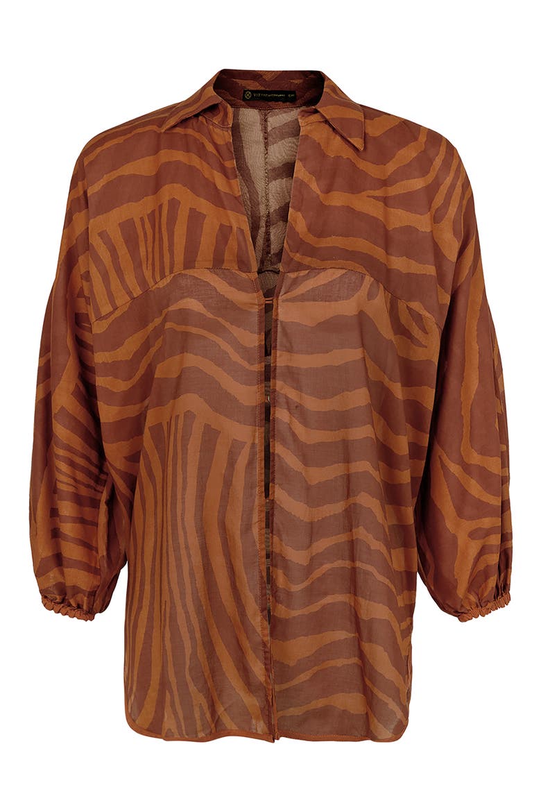 Sundown Mori Cover-Up Shirt, Alternate, color, BROWN MULTI