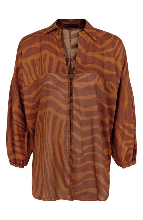 Vix Paula Hermanny Sundown Mori Cover-up Shirt In Brown