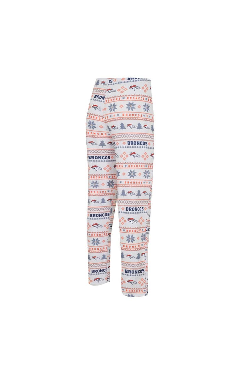 CONCEPTS SPORT Men's Concepts Sport White/Navy Denver Broncos Tinsel Raglan Long Sleeve T-Shirt & Pants Sleep Set, Alternate, color, White