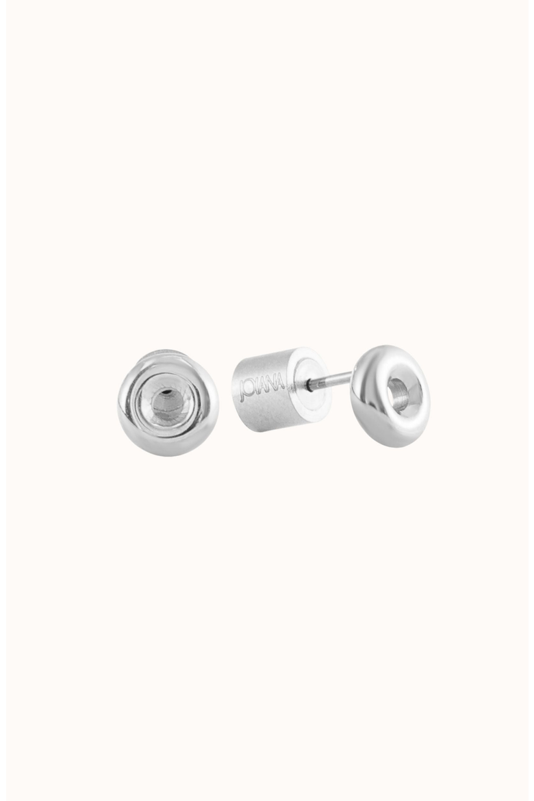 Donut Earrings, Main, color, White Silver