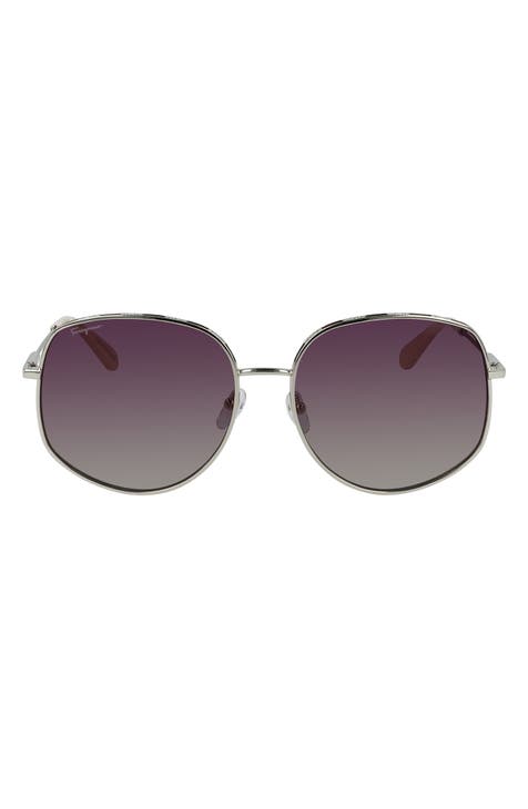 61mm Gancini Oversize Sunglasses