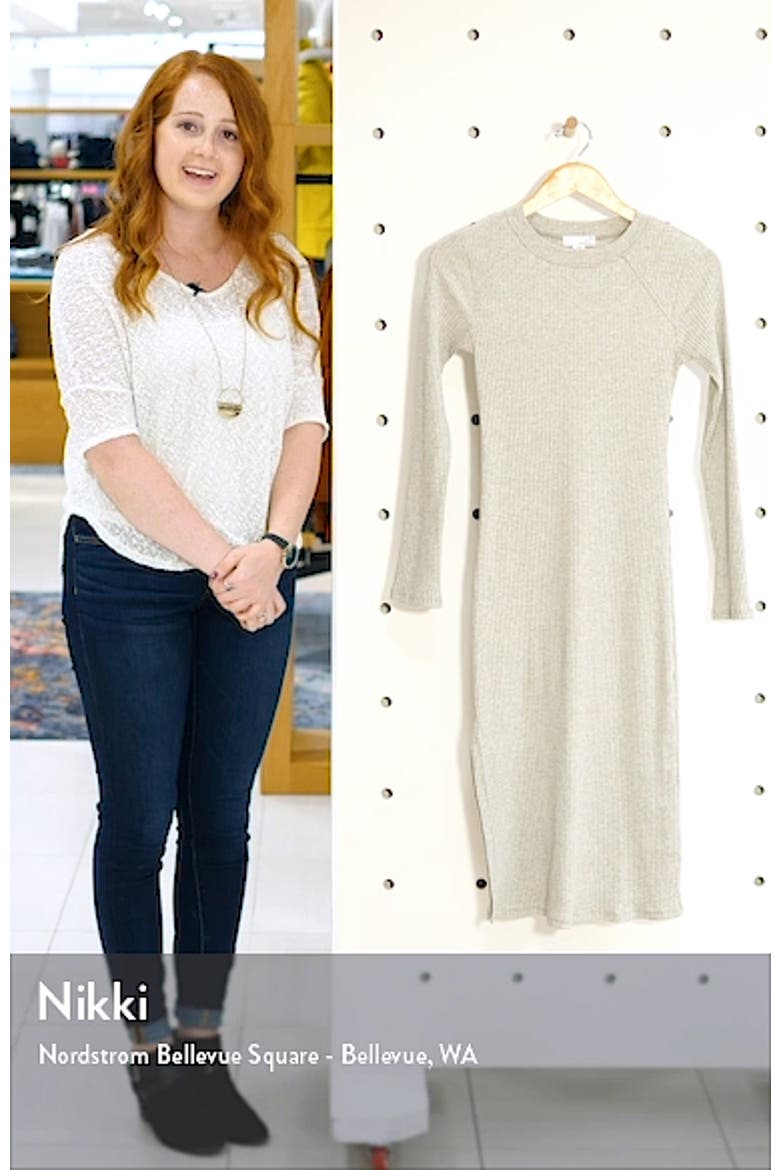 Ribbed Long Sleeve Midi Dress video