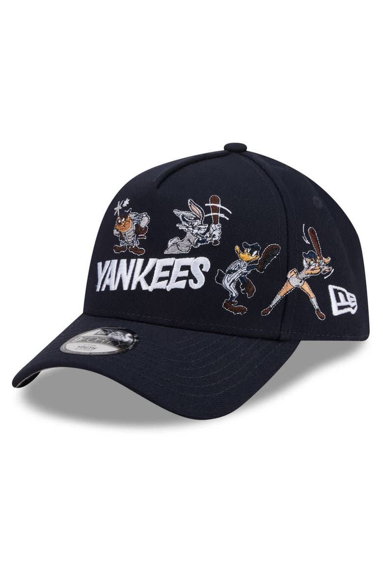 Youth New Era Navy New York Yankees Looney Tunes A-Frame 9FORTY Adjustable Hat, Alternate, color, Navy