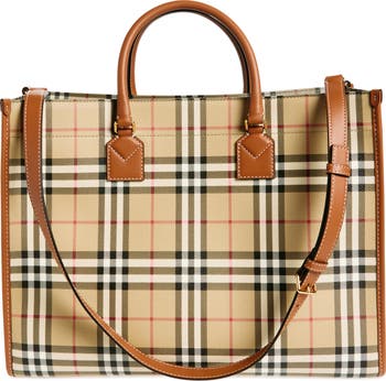 Burberry Medium Freya Check Coated Canvas Tote | Nordstrom