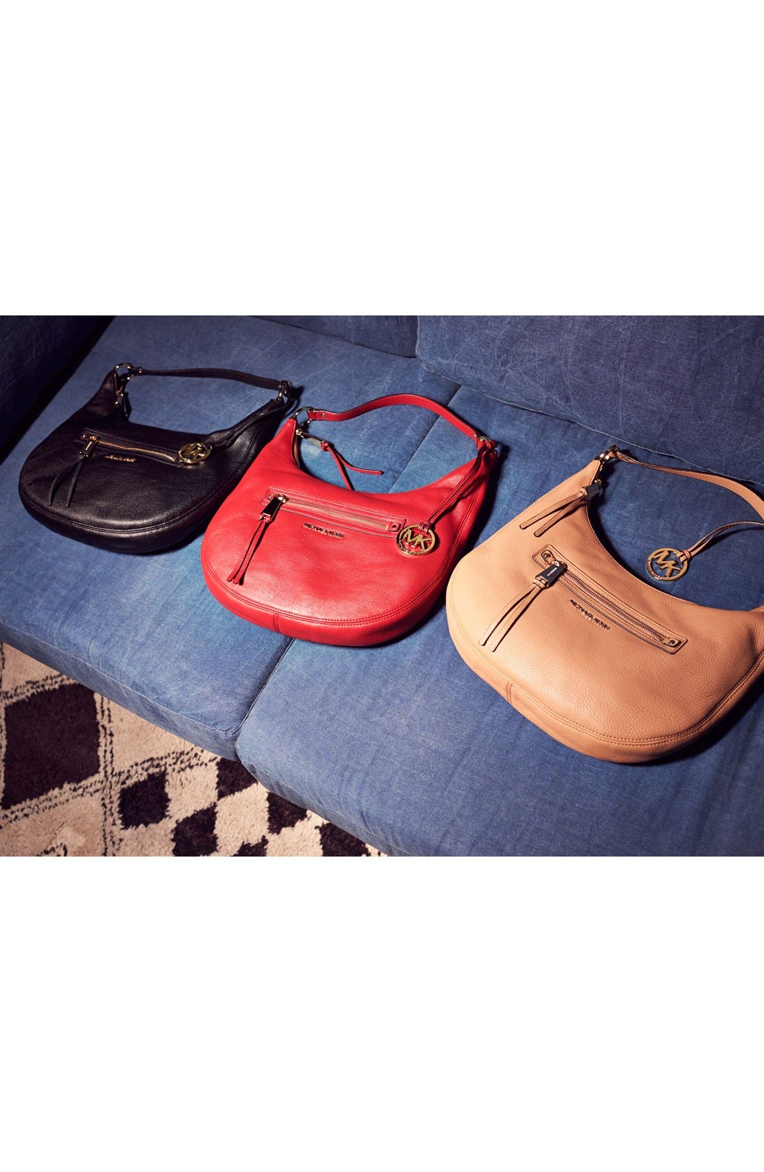 MICHAEL Michael Kors 'Medium Rhea' Zip Detail Shoulder Bag, Alternate, color, 