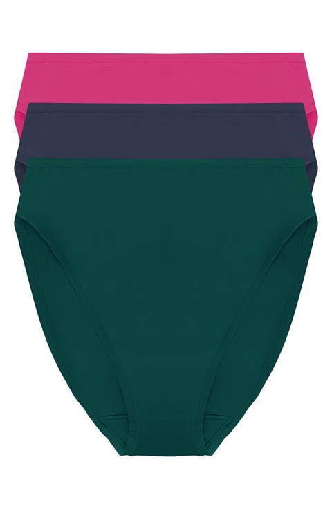 Bliss Bare Assorted 3-Pack Stretch Cotton High Waist Briefs
