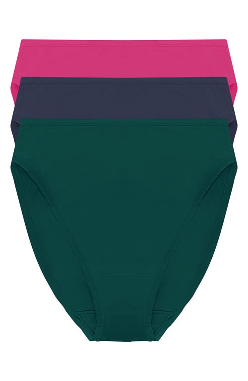 Natori Bliss Bare Assorted 3-pack Stretch Cotton High Waist Briefs In Multi