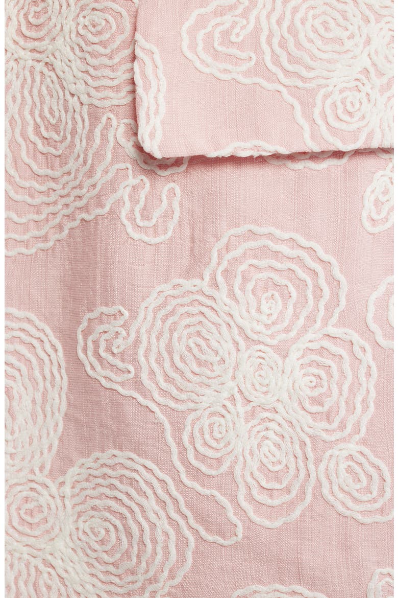 Floral Embroidered Open Front Shawl Collar Blazer, Alternate, color, ROSE WATER/WHITE DOVE