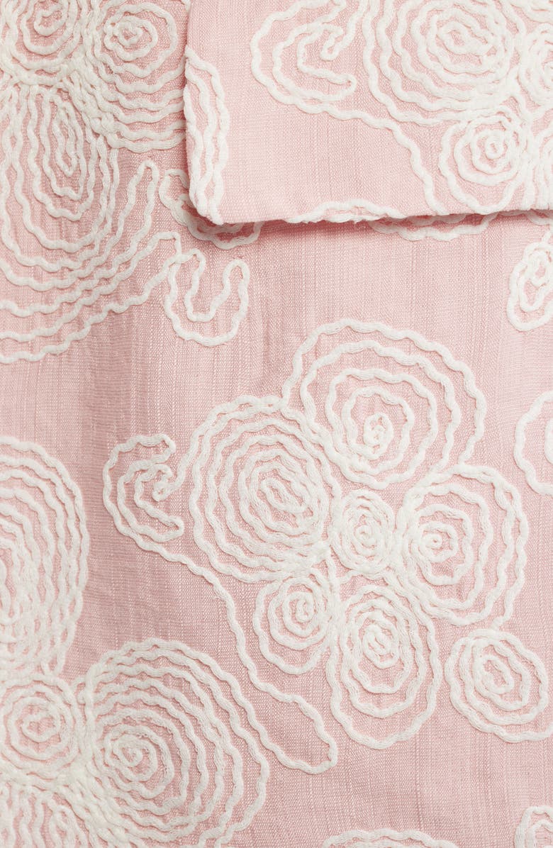 Anne Klein Floral Embroidered Open Front Shawl Collar Blazer, Alternate, color, Rose Water / White Dove