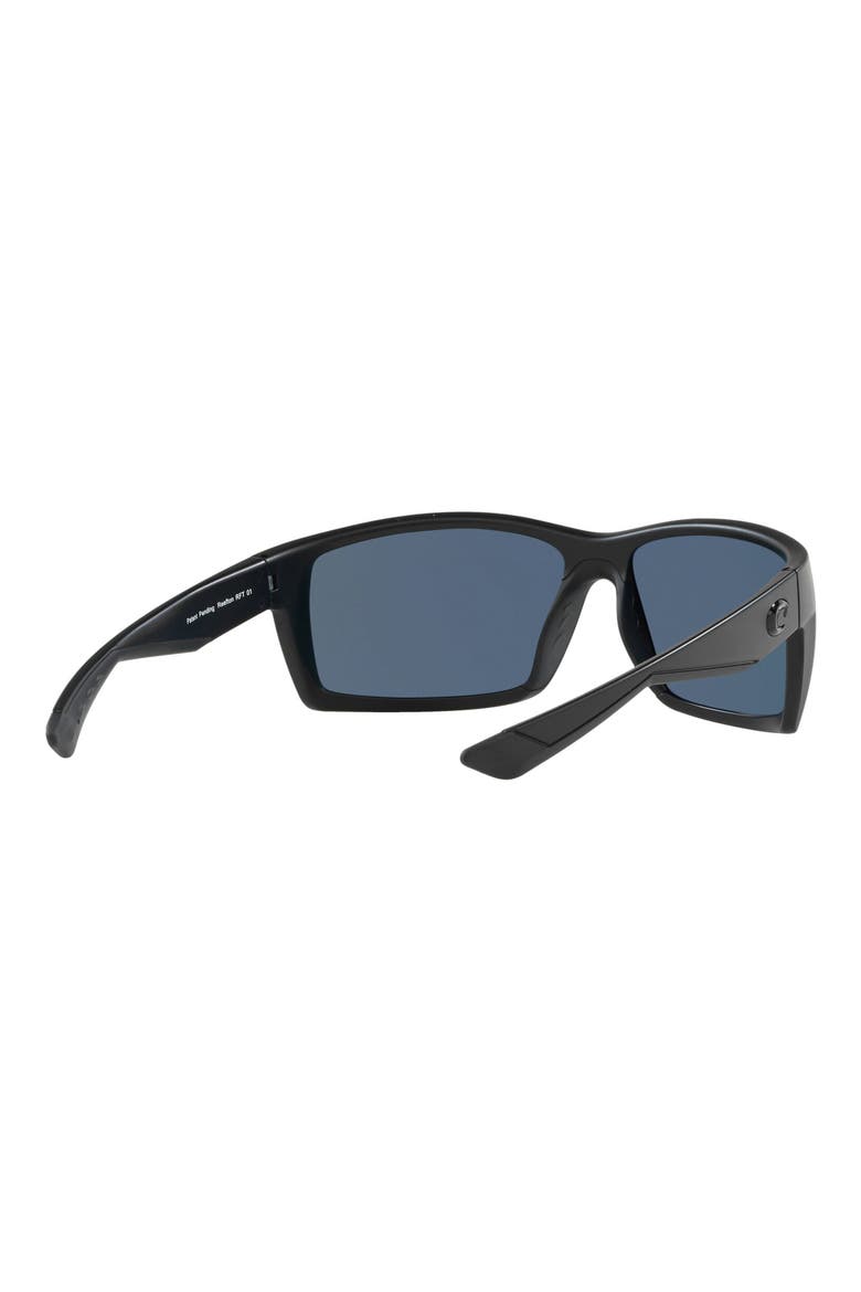 64mm Oversize Polarized Rectangular Sunglasses, Alternate, color, BLACKOUT/ GREEN MIRROR