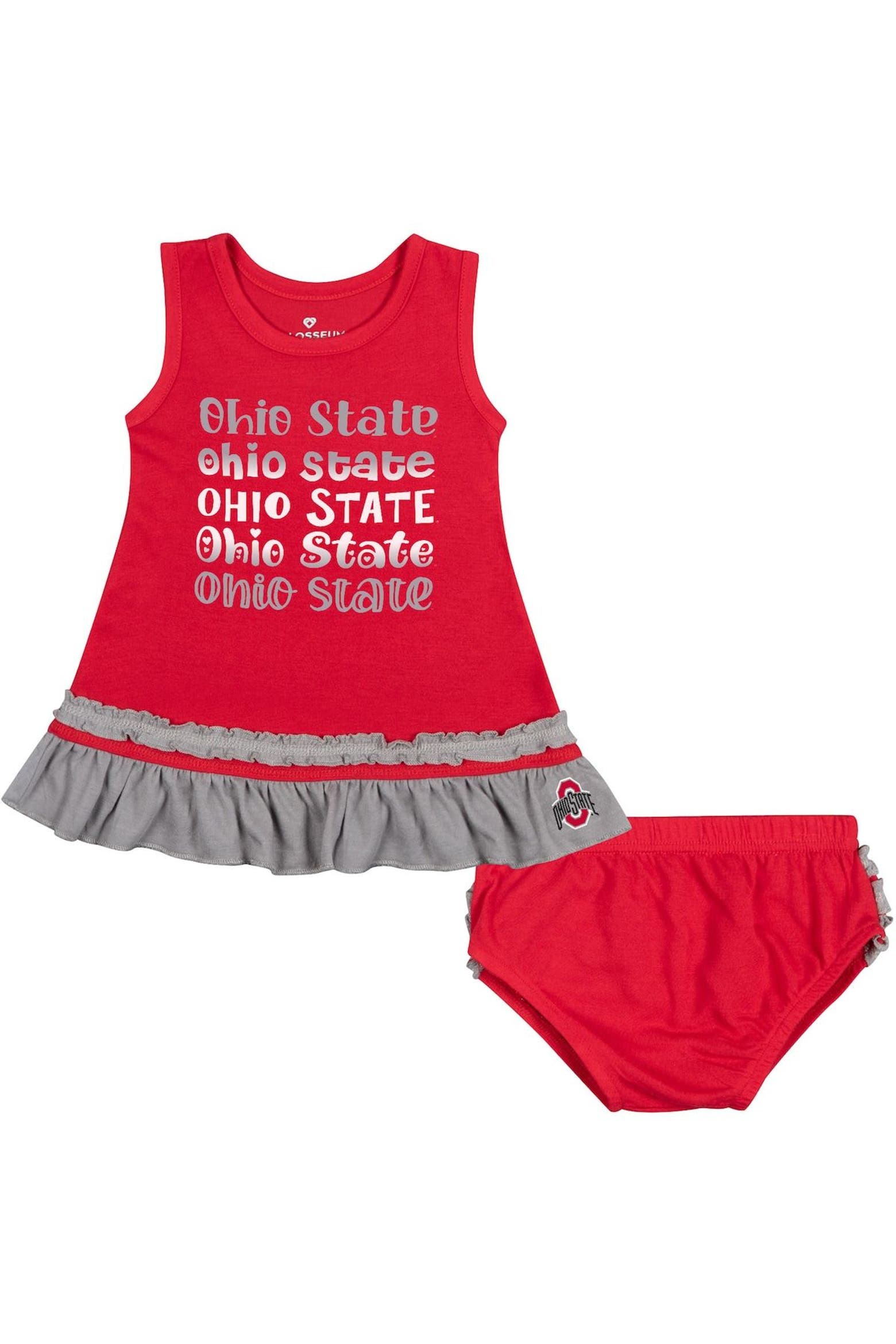 Kitchen Font Sets COLOSSEUM Girls Infant Colosseum Scarlet Ohio State Buckeyes Ruffle ...