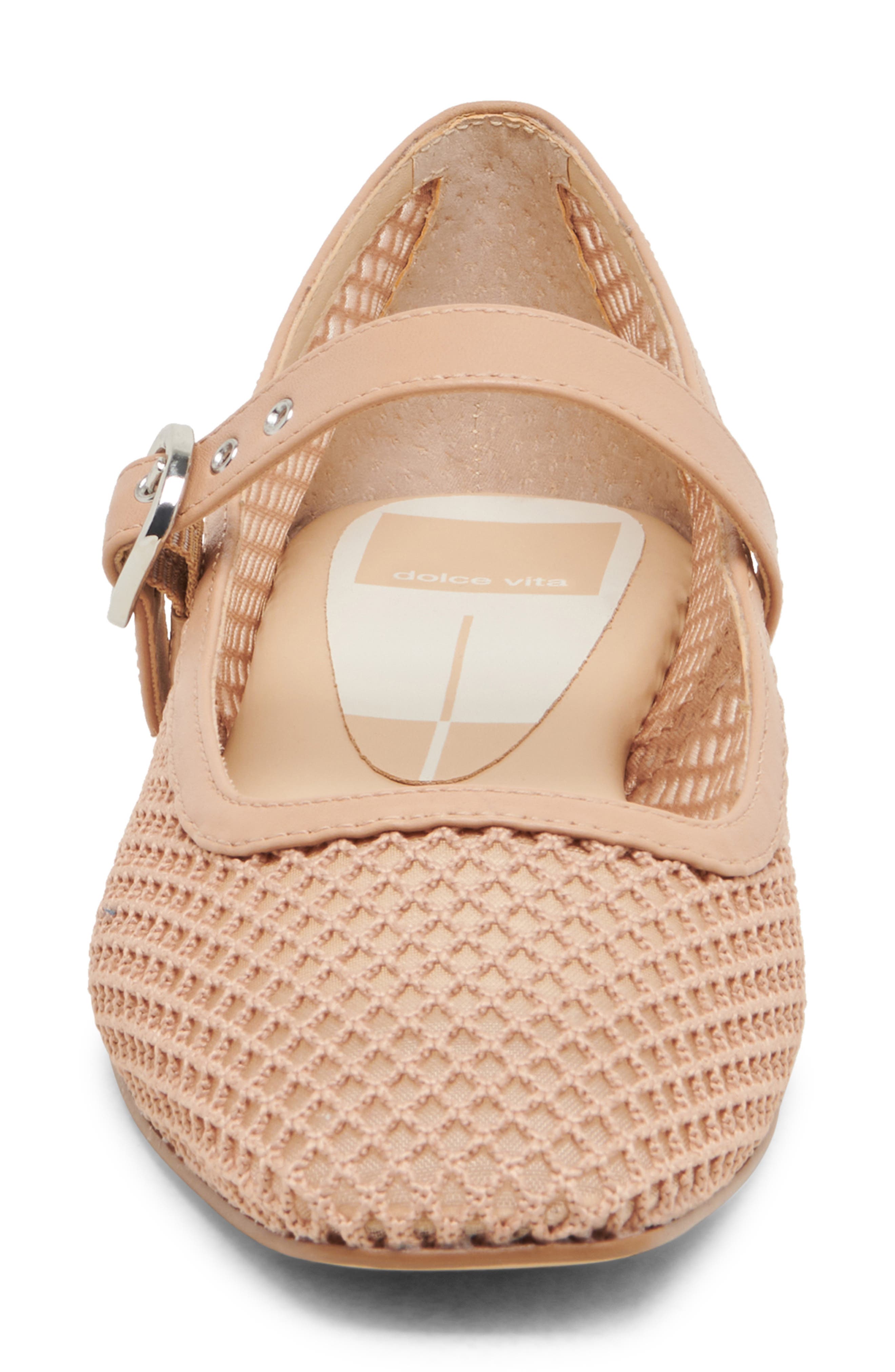 Dolce Vita Rodni Mary Jane Flat, Alternate, color, Light Tan Woven Mesh