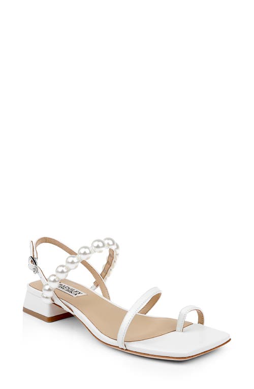 Badgley Mischka Collection Joelle Slingback Sandal in White Leather 