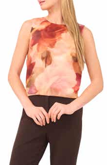 Halogen® Romantic Roses Chiffon Shell