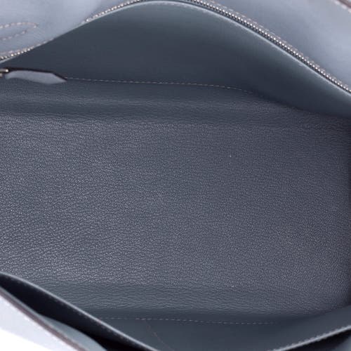 Pre-owned Hermes Hermes Kelly Handbag Blue Epsom With Palladium Hardware 32