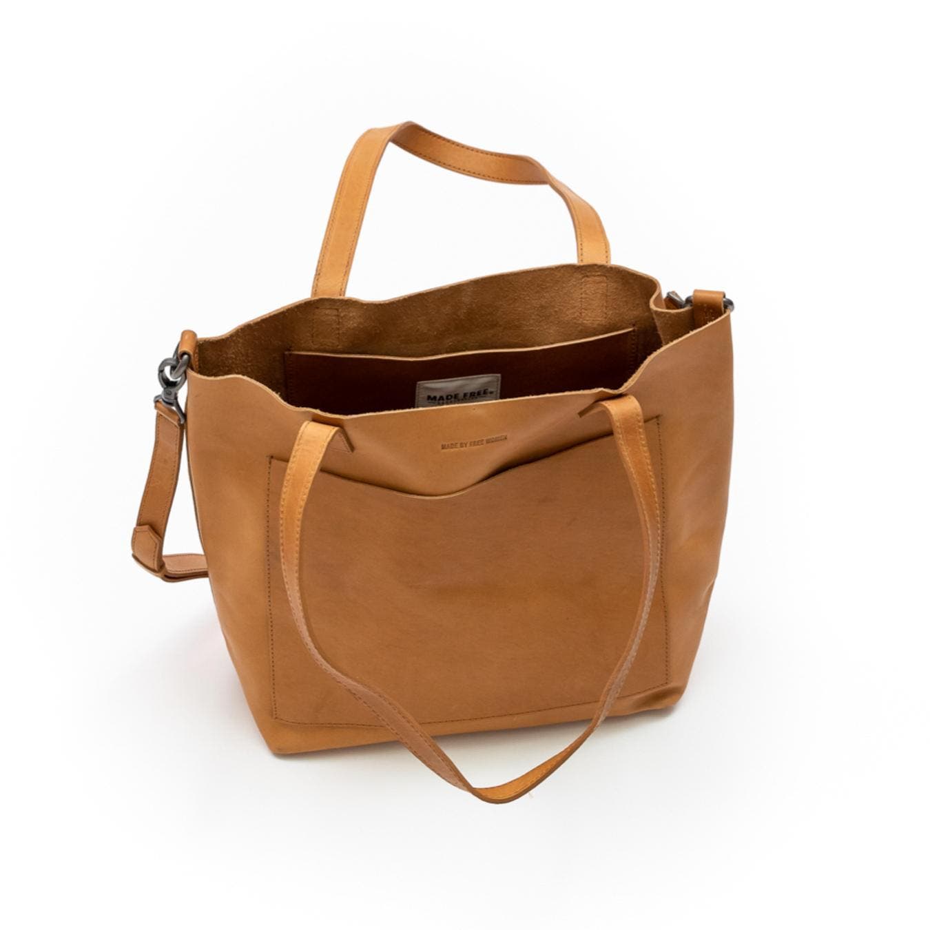 Leather Day Tote Bag, Alternate, color, Camel