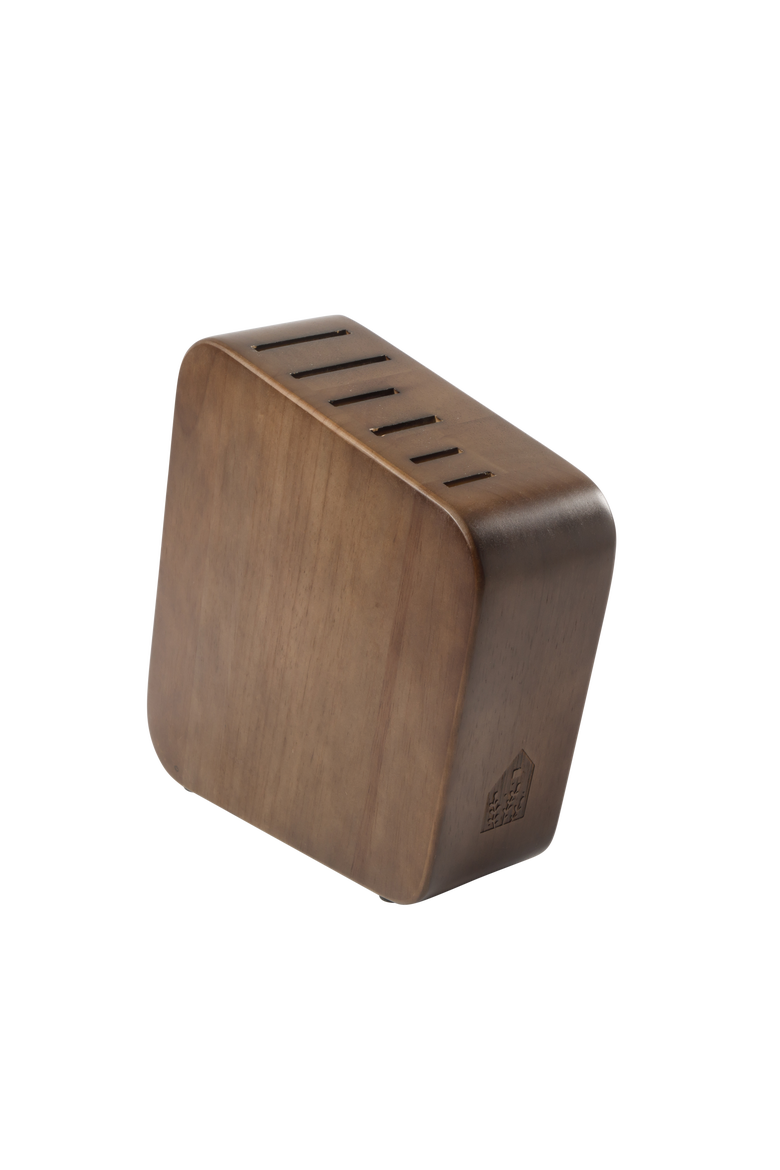 Italian Walnut Forged German Steel Knife Block Set, Alternate, color, Natural Wood