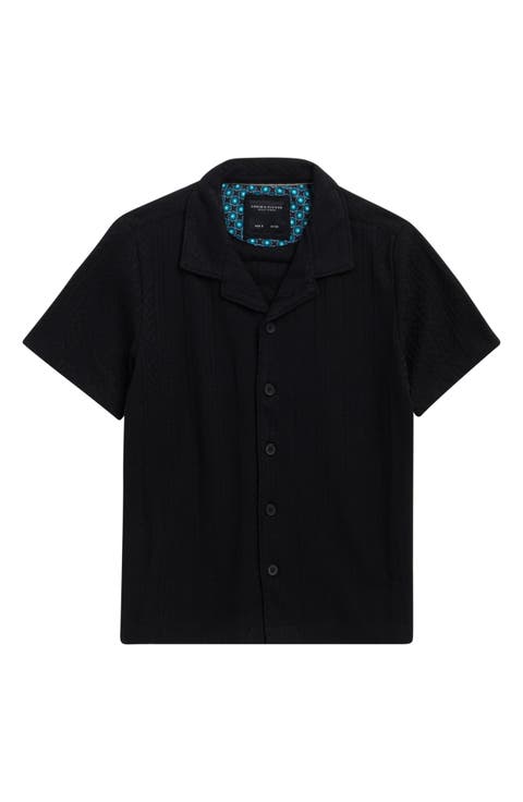 Kids' Textured Stripe Camp Shirt (Big Kid)