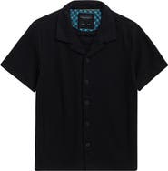 DENIM AND FLOWER Kids' Textured Stripe Camp Shirt