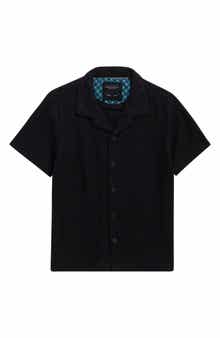 DENIM AND FLOWER Kids' Textured Stripe Camp Shirt