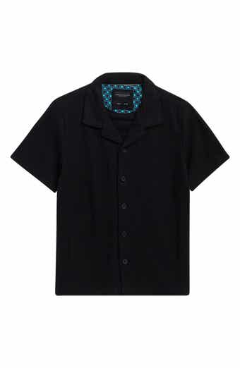DENIM AND FLOWER Kids' Textured Stripe Camp Shirt