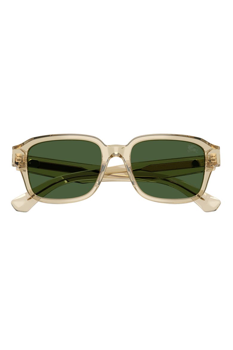 53mm Square Sunglasses, Alternate, color, BEIGE / DARK GREEN