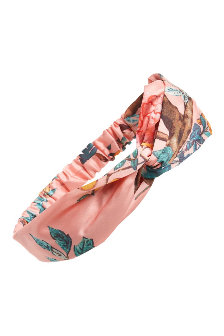 Floral Forest Print Head Wrap, Main, color, PINK MULTI