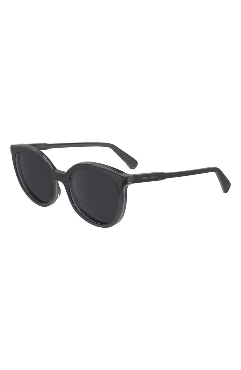 Longchamp 50mm Round Sunglasses, Alternate, color, Black/ Grey