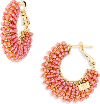 Izzia Beaded Huggie Earrings