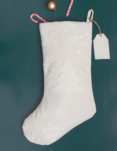 Yuletide Botanical Pine Forest Tagged Tufted Christmas Stocking