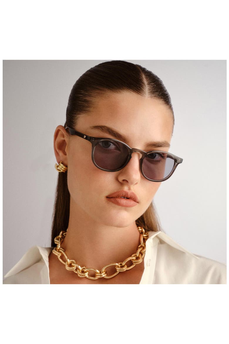 Club Royale 48mm Round Sunglasses, Alternate, color, PEWTER / SMOKE TINT