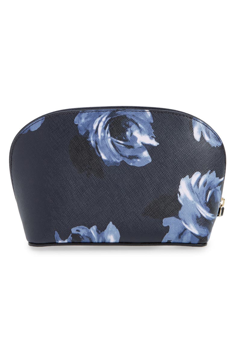 cameron street night rose - small abalene cosmetics bag, Alternate, color, RICH NAVY MULTI