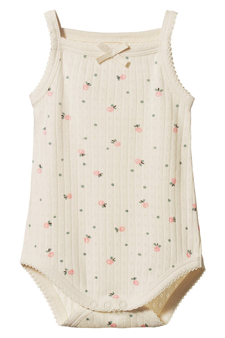 Organic Cotton Pointelle Bodysuit, Main, color, POSEY BLOSSOM PRINT
